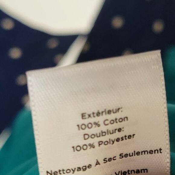 Talbots Polka Dot Trench Jacket, Blue & White 14P - Picture 6 of 8